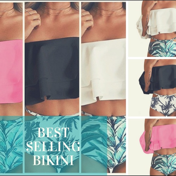 Swim Flattering Ruffled Top Highwaisted Bikini Pink Poshmark